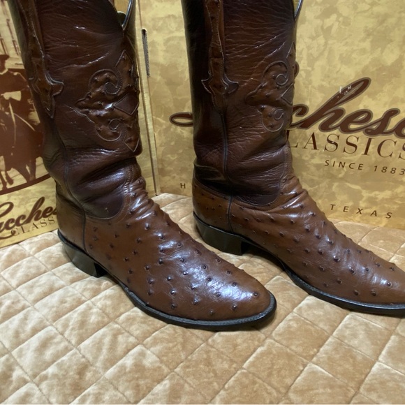 Lucchese Full Quill Ostrich Boots 12D - Picture 2 of 8